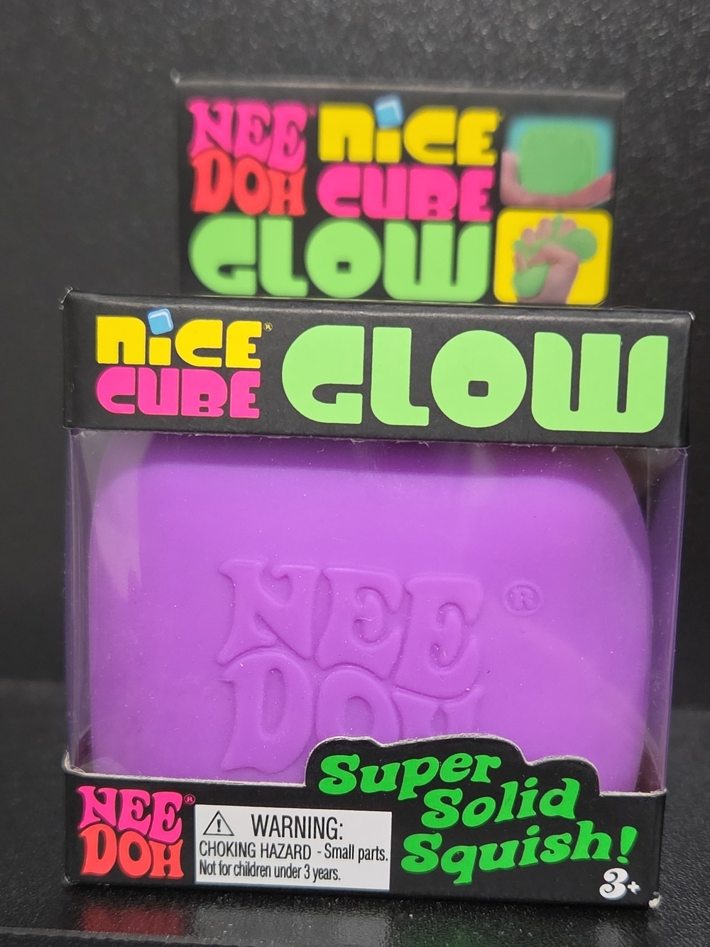 NeeDoh Nice Cube Glow Purple - Super Solid Squish Sensory Toy